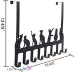 Wintek Over the Door Hook Hanger, Heavy Duty Organizer Rack for Towel, Hat,Hoodies,Coat , Cloth,Bag - 8 Hooks (Black)