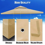 Replacement 10'X10'Gazebo Canopy top Patio Pavilion Cover Sunshade plyester Double Tiers-Taupe