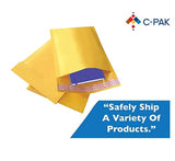 C-Pak #0 6x9 Inches Interior Sized Kraft Bubble Mailers | Adhesive Strip Envelope Mailers | Bubble Lined Padded Envelopes | Heavy Duty Tear and Lightweight Mailing Envelopes | Pack of 50 (CP-KBM01)