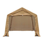 Outsunny 17’ x 10.5’ Heavy Duty Enclosed Vehicle Shelter Carport - Beige