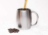 Stainless Steel Coffee Beer Tea Mugs - 14 Oz Double Walled Insulated - Set of 2 Avito - Best Value - BPA Free Healthy Choice - Shatterproof