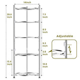 Pot and Pan Organizer, Lifinity 5-Tier Pot Rack Heavy Duty Cookware Stand for Kitchen Organization and Storage Free-Standing Kitchen Organizer for Pot and Pan, Stainless Steel (38.6''Tall)