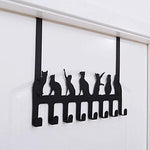 Wintek Over the Door Hook Hanger, Heavy Duty Organizer Rack for Towel, Hat,Hoodies,Coat , Cloth,Bag - 8 Hooks (Black)