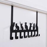 Wintek Over the Door Hook Hanger, Heavy Duty Organizer Rack for Towel, Hat,Hoodies,Coat , Cloth,Bag - 8 Hooks (Black)