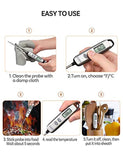 Habor 022 Meat Thermometer, FDA Approval 4.7 Inches Long Probe Thermometer Digital Cooking Thermometer with Instant Read Sensor for Kitchen BBQ Grill Smoker Meat Oil Milk Yogurt Temperature