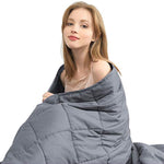 Ourea Best Weighted Blanket Adult | 15 lbs | 48"× 78" | Dark Grey | Women and Men | Breathable Cotton with Glass Bead