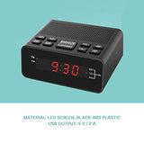 Alarm Clock Radio, LED Digital FM/AM Radio Alarm Clocks for Bedrooms Battery Backup (Black)