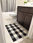 Cotton Buffalo Plaid Rugs Black and White Checkered Rug Welcome Door Mat (23.6"x35.4") Rug for Kitchen Carpet Bathroom Outdoor Porch Laundry Living Room Braided Throw Mat Washable Woven Buffalo Check