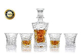 Vilmont Kepp Premium Whiskey Decanter Set, Lead Free Set of 4 Sophisticated Glasses for Whisky, Scotch, Bourbon, Rum in a Gift Box