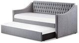 Homelegance Tulney Fabric Upholstered Daybed with Trundle, Twin, Gray