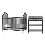 Little Seeds Rowan Valley Lanley Metal Crib and Changing Table Set, Black