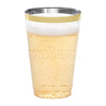 DRINKET Gold Plastic Cups 14 oz Clear Plastic Cups / Tumblers Fancy Plastic Wedding Cups With Gold Rim 50 Ct Disposable For Party Holiday and Occasions SUPER VALUE PACK