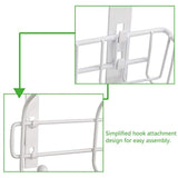 Lifewit Over The Door Hook Hanger Two Tiers with 10 Hooks and Mesh Basket Adjustable Storage Rack for Coats Hats Robes to (White)