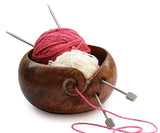 Wooden Yarn Bowl Holder Set for Knitting and Crochet - Best Gift for Women