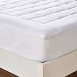 oaskys Queen Mattress Pad Cover Cotton Top with Stretches to 18” Deep Pocket Fits Up to 8”-21” Cooling White Bed Topper (Down Alternative)