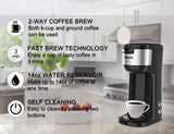 Single Serve K Cup Coffee Maker Brewer for K-Cup Pod & Ground Coffee, Compact Design Thermal Drip Instant Coffee Machine with Self Cleaning Function, Brew Strength Control by Sboly