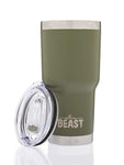 BEAST 30 oz Tumbler Stainless Steel Insulated Coffee Cup with Lid, 2 Straws, Brush & Gift Box by Greens Steel (30 oz, Army Green)