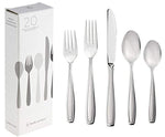 Radley & Stowe 20-Piece Flatware Solid Stainless Steel Silverware Set (Designer Grade with Matte Finish Handle) (8-Set (40-piece))