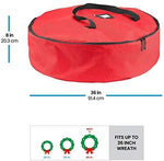 Premium Christmas Wreath Storage Bag 36” - Dual Zippered Storage Container & Durable Handles, Protect Artificial Wreaths by ZOBER