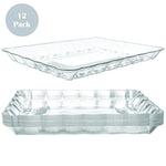 Plastic Serving Trays – Serving Platters | 12 Pack, 9"X13" | Rectangular Disposable Party Platters and Trays | Clear Disposable Serving Trays for Parties | Party Serving Trays and Platters