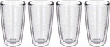 4-pack Insulated 16 Ounce Tumblers - Clear - Sweat Resistant - BPA-Free - Made in USA