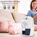 SEAVON Electric Portable Small Dehumidifiers for Home MD-819 500ml for 1500 Cubic Feet,16 oz Capacity Quiet Safe Mini Dehumidifiers for Basement, Bedroom, Bathroom, RV, Closet,- Auto Shut Off