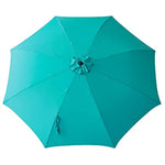 C-Hopetree 11' Patio Outdoor Market Umbrella with Crank Winder, Fiberglass Rib Tips, Push Button Tilt, Aqua Blue