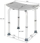 SoSo-BanTian1989 Adjustable Elderly Bath Shower Chair Stool (Gray)