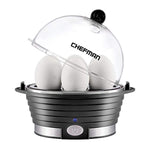 Chefman Electric Egg Cooker/Boiler, Rapid Egg Maker, Countertop, Hard Boil Egg Steamer and Poacher, 6 Egg Capacity With Removable Tray, Small, Black