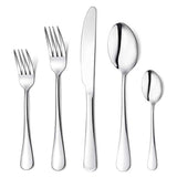 Flatware Set, 20-piece Silverware Cutlery Set with Serving Pieces, Heavy-duty Stainless Steel Utensils, Include Knife/Fork/Spoon, Mirror Finish, Dishwasher Safe, Service for 4 (Silver)