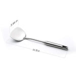 Mr.Dakai Spatula 304 Stainless Steel with Hollow Long Heat Resistant Handle Wok Utensils, Silver