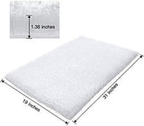 Office Marshal Bath Mat Bathroom Rugs 32" x 47",Large Soft Shaggy White Microfiber Shower Rug, Machine Washable Throw Rugs Non Slip Absorbent Luxury Plush Floor Mats Runner Carpet for Bath Tub Shower Bathroom