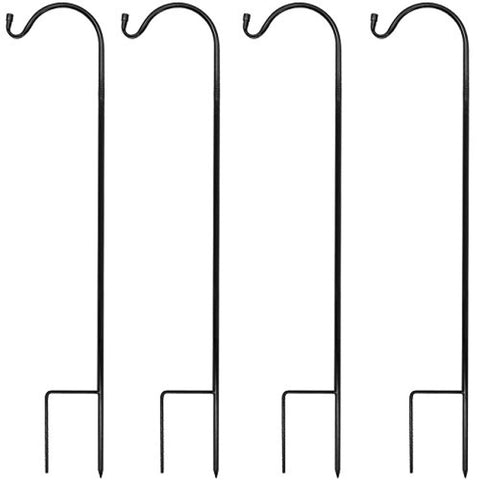 Sorbus® Shepherd's Hooks - Set of 4 Extendable Garden Planter Stakes for Bird Feeders, Outdoor Décor, Plants, Lights, Lanterns, Flower Baskets, and More! Heavy Duty (4 Pack)