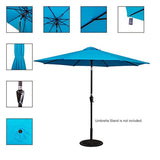 Sundale Outdoor 10 Feet Aluminum Market Umbrella Table Umbrella with Crank and Push Button Tilt for Patio, Garden, Deck, Backyard, Pool, 8 Steel Ribs (Lake Blue)