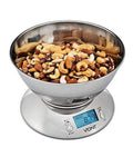 Vont Digital Kitchen Scale / Food Scale, Detachable Bowl Design, Gorgeous Stainless Steel Design with Alarm Timer & Temperature Sensor