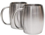 Stainless Steel Coffee Beer Tea Mugs - 14 Oz Double Walled Insulated - Set of 2 Avito - Best Value - BPA Free Healthy Choice - Shatterproof