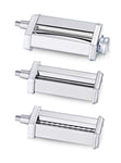 3 Piece Pasta Roller Cutter Attachment Set Compatible with KitchenAid Stand Mixers, Included Pasta Sheet Roller, Spaghetti Cutter, Fettuccine Cutter Maker Accessories and Cleaning Brush