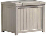 Suncast Resin Patio Storage Box - Outdoor Bin Stores Tools, Accessories and Toys - Taupe