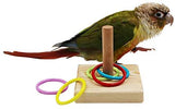 QBLEEV Bird Toys, Bird Trick Tabletop Toys, Training Basketball Stacking Color Ring Toys Sets, Parrot Chew Ball Foraing Toys, Education Play Gym Playground Activity Cage Foot Toys