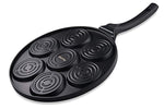 Gourmia GPA9540 Smiley Face Pancake Pan – Fun 7 Emoji Mini Pancake and Flapjack Maker – Die Cast Aluminum, Double Layer Nonstick Coating – Cool-to-Touch Handle