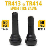 TQ Pro. TR414 Rubber Snap-in Tire Valve Stem (100pcs/bag) (Valve Tool in)