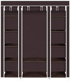 SoSo-BanTian1989 Closet Organizer Wardrobe, Portable Closet with Non-Woven Fabric Dustproof Cover, Clothes Closet Storage Organizer Shelves, 53 x 18 x 67 inch (Dark Blue)