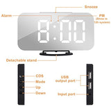 Adoric Digital Alarm Clock - 6.5" Easy Read LED Display, Easy Snooze Function, Dual USB Charger Port