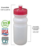 Rolling Sands 20 Ounce Sports Water Bottles 24 Pack, BPA-Free, Made in USA, Dishwasher Safe