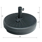 FLAME&SHADE Patio Umbrella Stand Outdoor Parasol Base Weight Plastic Sand Water Filled Round 80lb Black