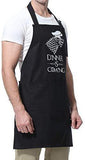 Dinner is Coming - Funny GoT House Stark Inspired Birthday Merchandise Gifts for Men, Women, Dad, Mom - Miracu Adjustable Kitchen Aprons Chef Bib for Cooking Baking Grilling BBQ - 3 Pockets, Black by Miracu