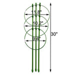 Sunnyglade Plant Support Cages 18 Inches Plant Cages with 3 Adjustable Rings, Pack of 3 (18")