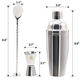 Maggift Cocktail Shaker, 25oz Stainless Steel Martini Mixer Bar Tools Set