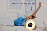 Sunrise Wake Up Light Digital Alarm Clock with 7 Natural Sounds Sunrise & Sunset Simulation, FM Radio, Touch Control, Snooze Function and USB Charger