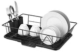 Sweet Home Collection 3 Piece Dish Drainer Rack Set 12" x 19" x 5" Silver